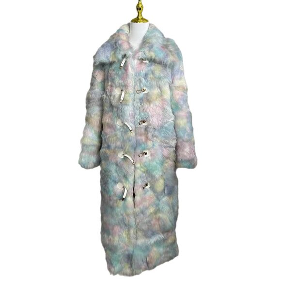 New Toscana Sheepskin Fur Coat Jacket Stroller Neocolor Macaron Neon No Mink Fox - Picture 1 of 6